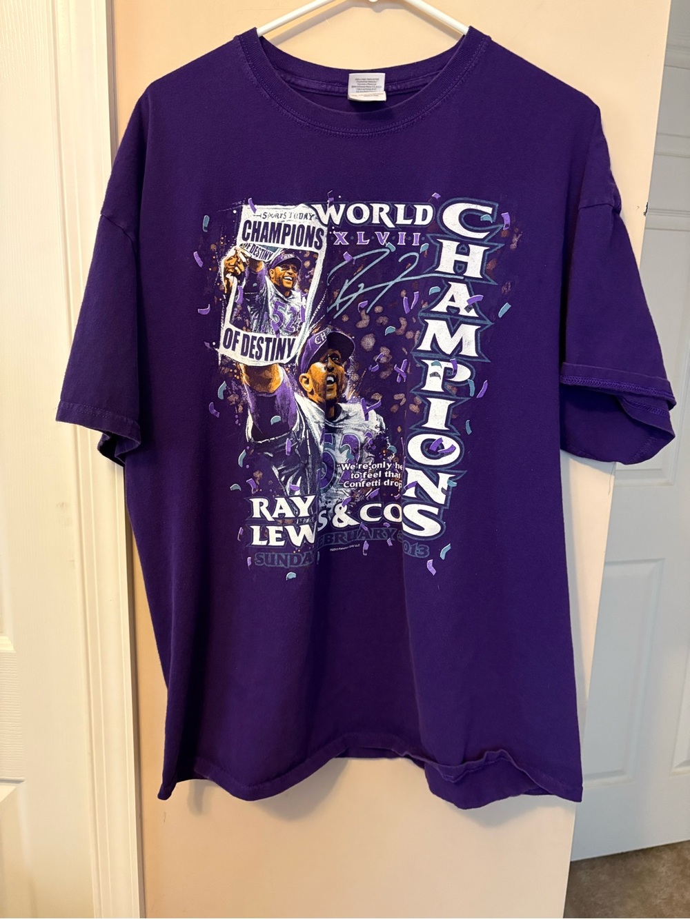 Gildan Purple Ray Lewis Champions Graphic Tee